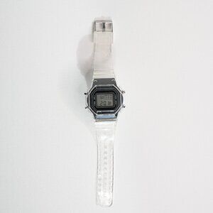 y2k black digital watch w/ transparent band — 2000s retro style
